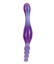 Dvojité flexibilní dildo v želé levandulové řadě 20 x 3,5 cm.