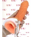 Nositelný dutý Strap-On penis pro muže, 18 x 4,5 cm.