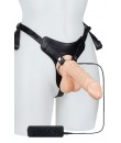 Realistický vibrační Strap-On s postrojem pro ženy 22,5 x 4,1 cm.