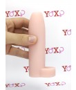 Návlek pro zvětšení velikosti penisu + 2cm, s odkrytým žaludem penisu a kroužkem na varlata.