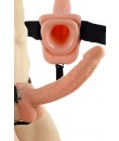 Nositelný duty Strap-On Penis s varlaty unisex 23 x 4,5 cm.