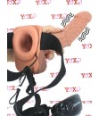 Nositelný vibrační duty Strap-On Penis s varlaty unisex 23 x 4,5 cm.