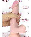 Ultra realistické tělové dildo 3-D Density King Cock s přísavkou a varlaty 19 x 4,5 cm.