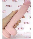 Ultra realistické tělové dildo 3-D Density King Cock s přísavkou a varlaty 20 x 4,5 cm.