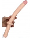 Realistické dildo ve tvaru obušku s rukojetí 38 x 3,8 cm. 