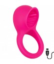 Silikonový vibrační kroužek na penis s jazykem pro stimulaci klitorisu 5 cm