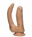 Ultra realistické dvojité dildo s přísavkou 12,5 x 3,8-2,5 cm.