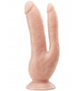 Ultra realistické dvojté dildo s přísavkou 21,5 x 3,8 - 1,9 cm.