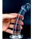 Průhledné zakřivené dildo v měkkém a flexibilním želé 16 x 3,5 cm. 