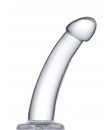 Průhledné zakřivené dildo v měkkém a flexibilním želé 14 x 2,8 cm.