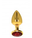 Anální kolík S - se zlatého hliníku z luxusním diamantom 7 x 2,5 cm.