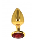 Anální kolík M - se zlatého hliníku z luxusním diamantom 8 x 3,2 cm.