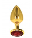 Anální kolík L - se zlatého hliníku z luxusním diamantom  9,5 x 4 cm. 