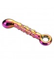 Glamour Glass – duhové skleněné dildo s žebrovaným povrchem 18,2 x 3,2 cm.