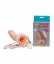 Vibrační Dutý Strap-On s regulátorem vibrací pro muže 18 x 4,8 cm.