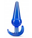 Velký anální kolík s ergonomickou základnou, modrý, 12,7 x 3,8 cm.