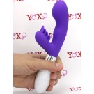 Silikonový vibrátor pro ženy s klitorálními olizovacími jazýčky 21 x 3,4 cm.