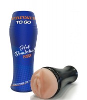 Ultra realistický masturbátor bombshellve tvaru vagíny pro muže z pravé kůže 21 x 3 cm.