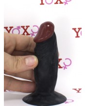 Realistické anální dildo s přísavkou Base Black 12,5 x 3 cm.