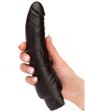 Ultra realistický zakřivený vibrátor Soft černý 20 x 4 cm.