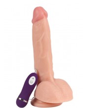 Realistický vibrátor v tělové barvě s přísavkou 24,5 x 4,3 cm.