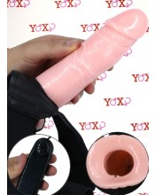 Vibrační Strap - On s postrojem s ovládáním 17 x 4,5 cm.