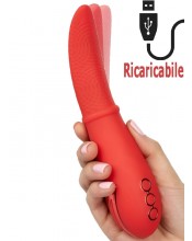 Jazykový vibrátor Laguna Beach Lover v oranžovém silikonu 20,2 x 3,75 cm.