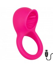 Silikonový vibrační kroužek na penis s jazykem pro stimulaci klitorisu 5 cm