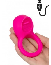 Silikonový vibrační kroužek na penis s jazykem pro stimulaci klitorisu 5 cm.