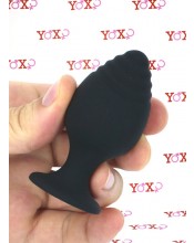 Anální kolík s progresivní špičkou v silikonu 7,2 x 3,5 cm.