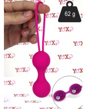 Fitty 3 - Oscilační vaginální kuličky 62 g v čistém silikonu 8 x 3 cm. 