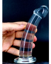 Průhledné zakřivené dildo v měkkém a flexibilním želé 16 x 3,5 cm. 