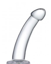 Průhledné zakřivené dildo v měkkém a flexibilním želé 14 x 2,8 cm. 