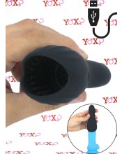 Tipper Tip - Černý vibrační masturbátor pro muže.