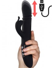 Králičí vibrační dildo v silikonu až 850 úderů za minutu 26 x 4 cm.