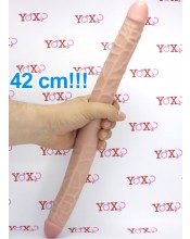 Dvojité ultra realistické flexibilní tělové dildo 42 x 3,5 cm.