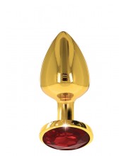 Anální kolík M - se zlatého hliníku z luxusním diamantom 8 x 3,2 cm.