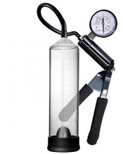 Pumpa na penis s indikátorem tlaku 23 x 6 cm.