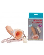 DÁREK Vibrační Dutý Strap-On s regulátorem vibrací  pro muže 18 x 4,8 cm.