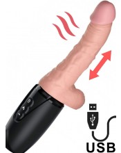 King Cock Ultra Realistický vibrátor s tahem a topným efektem 16,6 x 3,6 cm.