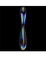 Twilight Gleam Double Delight | Oboustranné skleněné dildo se svítícím efektem