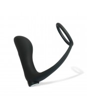 Tabruk - vibrační anální kolík s prstencem pro penis nebo varlata 11 x 5 cm.