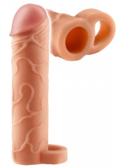 Návlek pro zvětšení velikosti penisu s kroužkem na varlata +5 cm.