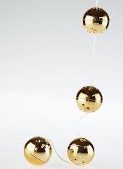 4 Zlaté luxusní vaginální nebo anální venušiny kuličky gejš 3,5 cm.