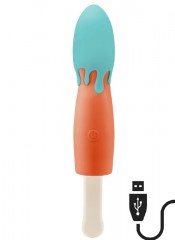 Silikonový vibrátor pro ženy ve tvaru zmrzliny 15,5 x 4 cm.