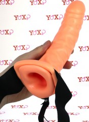 Nositelný dutý Strap-On penis pro muže, i ženy 20 x 5 cm.