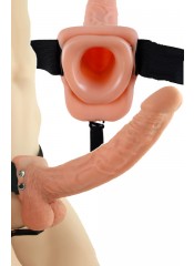 Nositelný duty Strap-On Penis s varlaty unisex 23 x 4,5 cm.