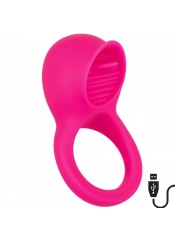 Silikonový vibrační kroužek na penis s jazykem pro stimulaci klitorisu 5 cm