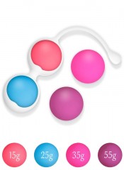 Kit 4 Kegel Balls sada 4 kegelových kuliček - čisté silikonové vaginální venušíny kuličky s variabilní hmotností 