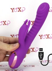Silikonový kraličí vibrátor pro bod-G a klitoris 22,5 x 3,4 cm.